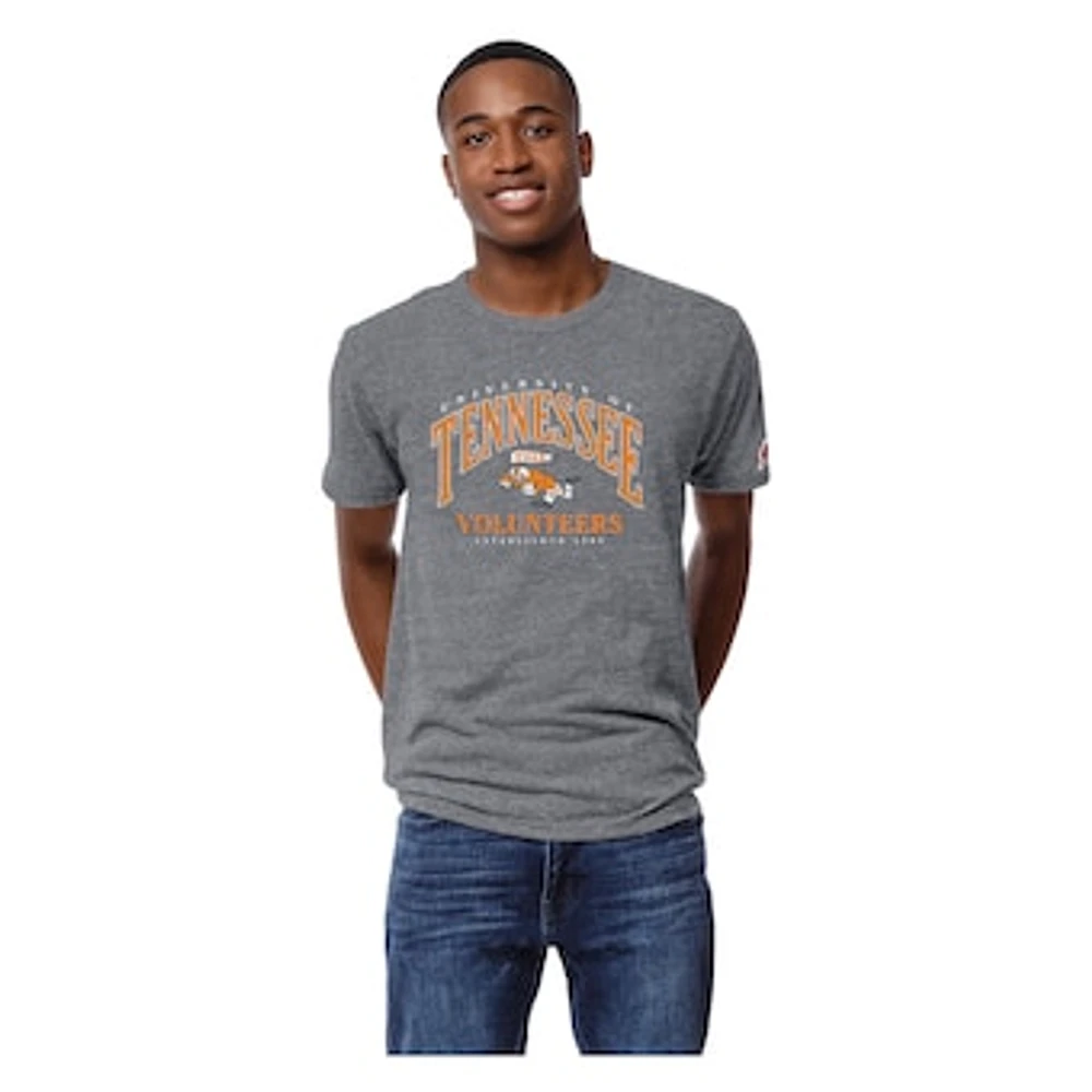 Men's League Collegiate Wear Heather Gray Tennessee Volunteers Tall Arch 2.0 Victory Falls Tri-Blend T-Shirt