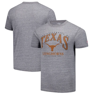 Men's League Collegiate Wear Heather Gray Texas Longhorns Tall Arch 2.0 Victory Falls Tri-Blend T-Shirt