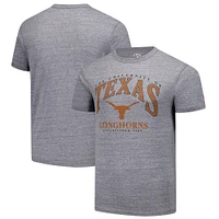 Men's League Collegiate Wear Heather Gray Texas Longhorns Tall Arch 2.0 Victory Falls Tri-Blend T-Shirt