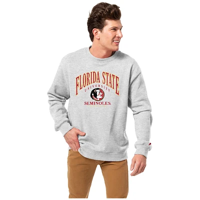 Men's League Collegiate Wear Heather Gray Florida State Seminoles Tall Arch Essential 2.0 Pullover Sweatshirt