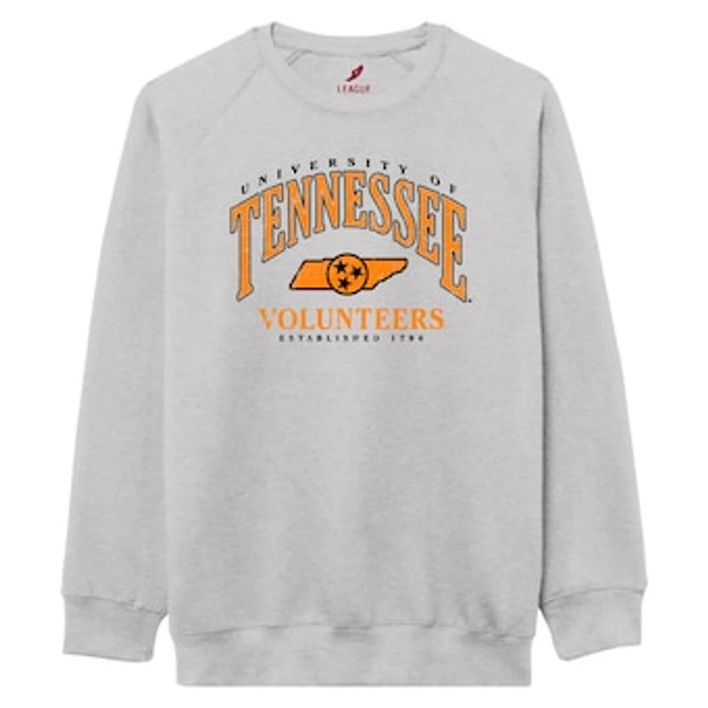 Men's League Collegiate Wear Heather Gray Tennessee Volunteers Tall Arch Essential 2.0 Pullover Sweatshirt