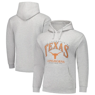 Men's Heather Gray Texas Longhorns Tall Arch Essential Pullover Hoodie