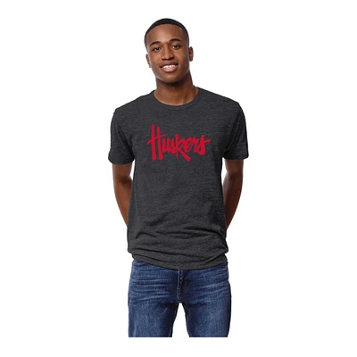 Men's League Collegiate Wear Charcoal Nebraska Huskers Victory Falls Tri-Blend T-Shirt