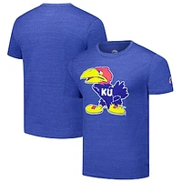 Men's League Collegiate Wear Heather Royal Kansas Jayhawks Victory Falls Tri-Blend T-Shirt