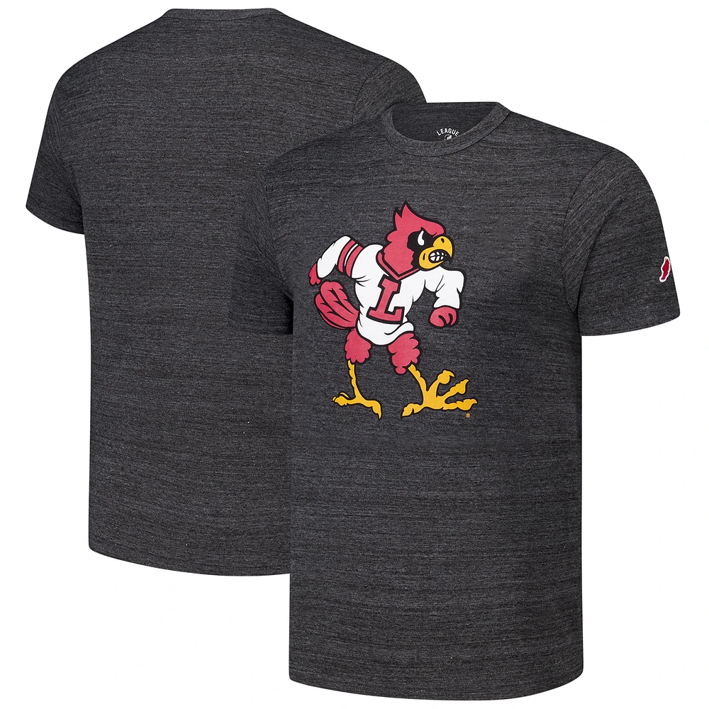 Men's League Collegiate Wear Charcoal Louisville Cardinals Victory Falls Tri-Blend T-Shirt