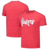 Men's League Collegiate Wear Heather Red Nebraska Huskers Victory Falls Tri-Blend T-Shirt