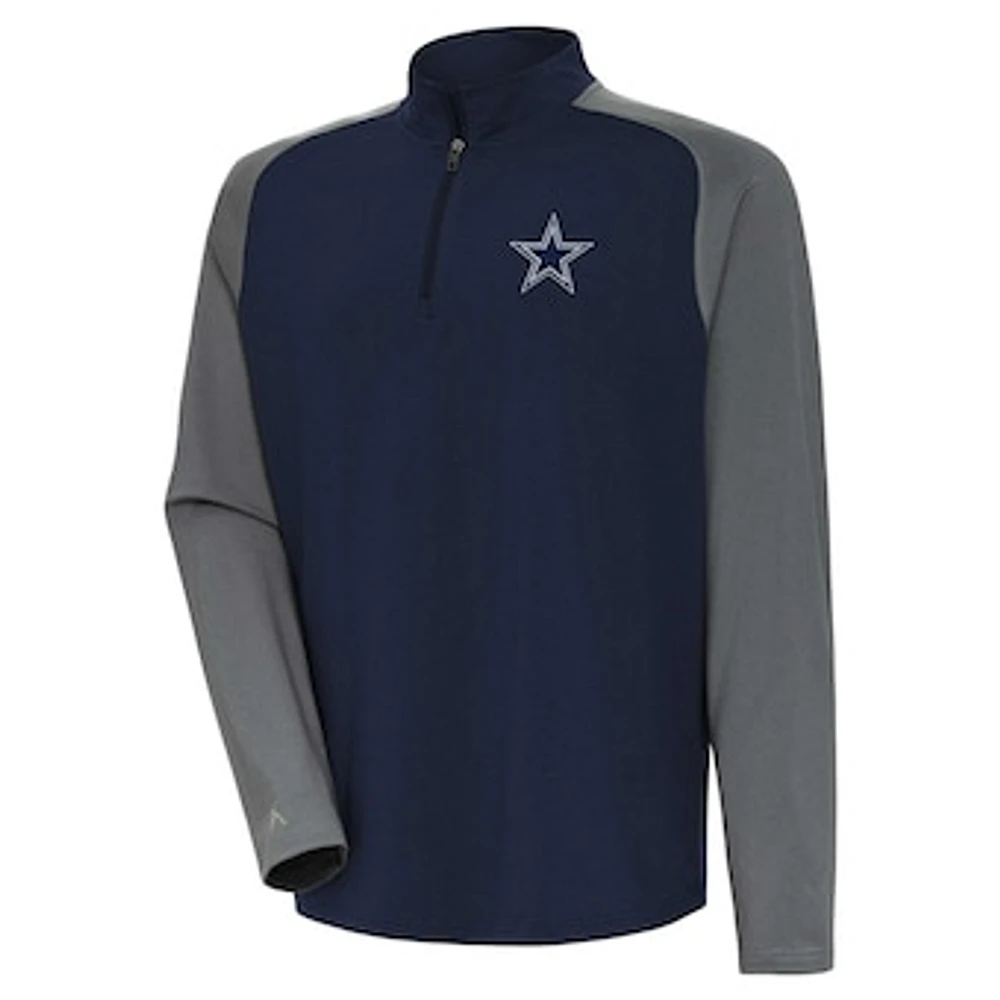 Men's Antigua Navy Dallas Cowboys Dauntless Raglan Quarter-Zip Jacket