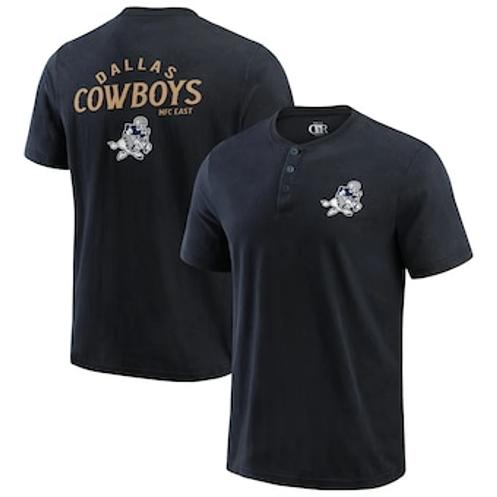 Men's Darius Rucker Collection by Fanatics Black Dallas Cowboys Washed Henley T-Shirt