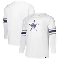 Men's '47 White Dallas Cowboys Big & Tall Premier Brex Long Sleeve T-Shirt