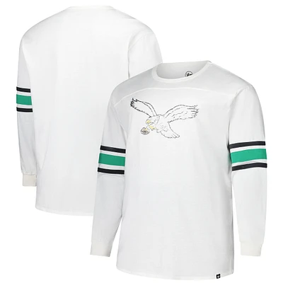 Men's '47 White Philadelphia Eagles Big & Tall Premier Brex Long Sleeve T-Shirt