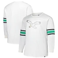 Men's '47 White Philadelphia Eagles Big & Tall Premier Brex Long Sleeve T-Shirt