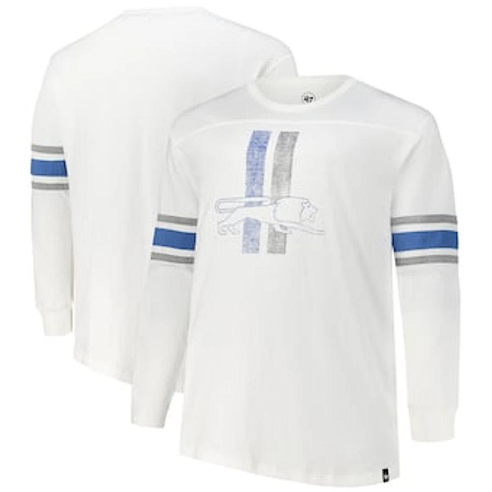 Men's '47 White Detroit Lions Big & Tall Premier Brex Long Sleeve T-Shirt