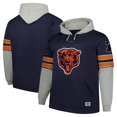 Men's '47 Navy Chicago Bears Big & Tall Lacer Pullover Hoodie