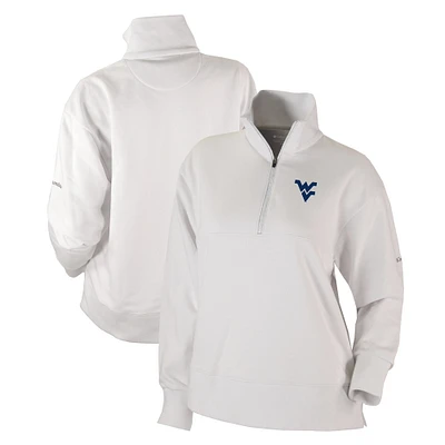 Women's Columbia  White West Virginia Mountaineers Birchwood Hills Omni-Wick Quarter-Zip Sweatshirt