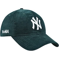Men's New Era Dark Green New York Yankees MoMA Corduroy 9TWENTY Adjustable Hat