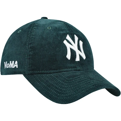 Men's New Era Dark Green New York Yankees MoMA Corduroy 9TWENTY Adjustable Hat