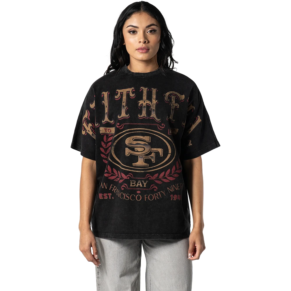 Unisex The Wild Collective Black San Francisco 49ers Dolman Sleeve T-Shirt