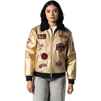 Unisex The Wild Collective  Gold San Francisco 49ers Faux Leather Full-Zip Jacket