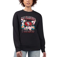 Women's G-III 4Her by Carl Banks  Black San Francisco 49ers Flower Logo Graphic Fleece Pullover Sweatshirt