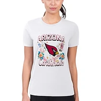 Women's G-III 4Her by Carl Banks Arizona Cardinals Flowers Team Logo Graphic Fitted T-Shirt
