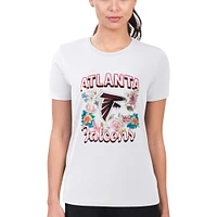 Women's G-III 4Her by Carl Banks Atlanta Falcons Flowers Team Logo Graphic Fitted T-Shirt