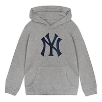 Toddler Heather Gray New York Yankees Primary Logo Fleece Pullover Hoodie