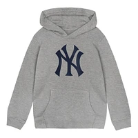 Toddler Heather Gray New York Yankees Primary Logo Fleece Pullover Hoodie