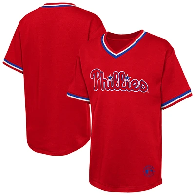 Youth  Red Philadelphia Phillies Relief Pitcher V-Neck T-Shirt