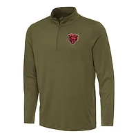 Men's Antigua Olive Chicago Bears Reprocess Quarter-Zip Top