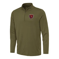 Men's Antigua Olive Chicago Bears Reprocess Quarter-Zip Top