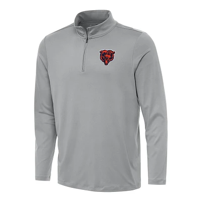 Men's Antigua Gray Chicago Bears Reprocess Quarter-Zip Top