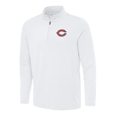 Men's Antigua White Chicago Bears Reprocess Quarter-Zip Top