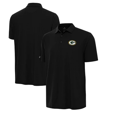 Men's Antigua Black Green Bay Packers Era Polo