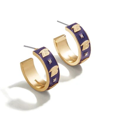 WEAR By Erin Andrews x BaubleBar Baltimore Ravens Enamel Hoop Earrings