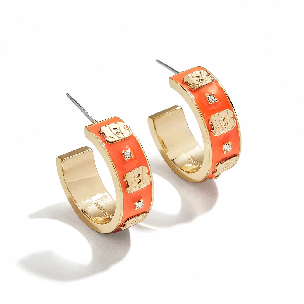 WEAR By Erin Andrews x BaubleBar Cincinnati Bengals Enamel Hoop Earrings