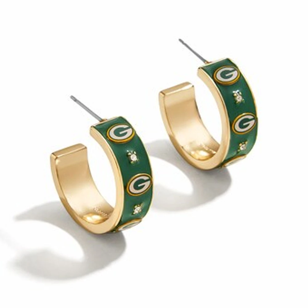 WEAR By Erin Andrews x BaubleBar Green Bay Packers Enamel Hoop Earrings