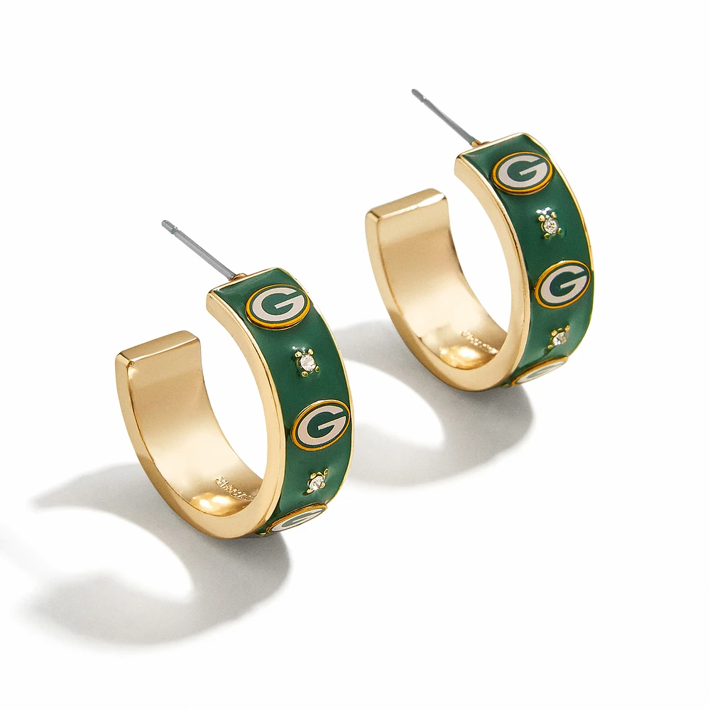 WEAR By Erin Andrews x BaubleBar Green Bay Packers Enamel Hoop Earrings