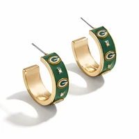 WEAR By Erin Andrews x BaubleBar Green Bay Packers Enamel Hoop Earrings