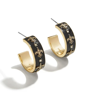 WEAR By Erin Andrews x BaubleBar New Orleans Saints Enamel Hoop Earrings