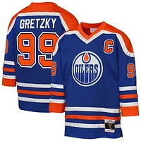 Youth Mitchell & Ness Wayne Gretzky Royal Edmonton Oilers 1979 Blue Line Retired Player Jersey