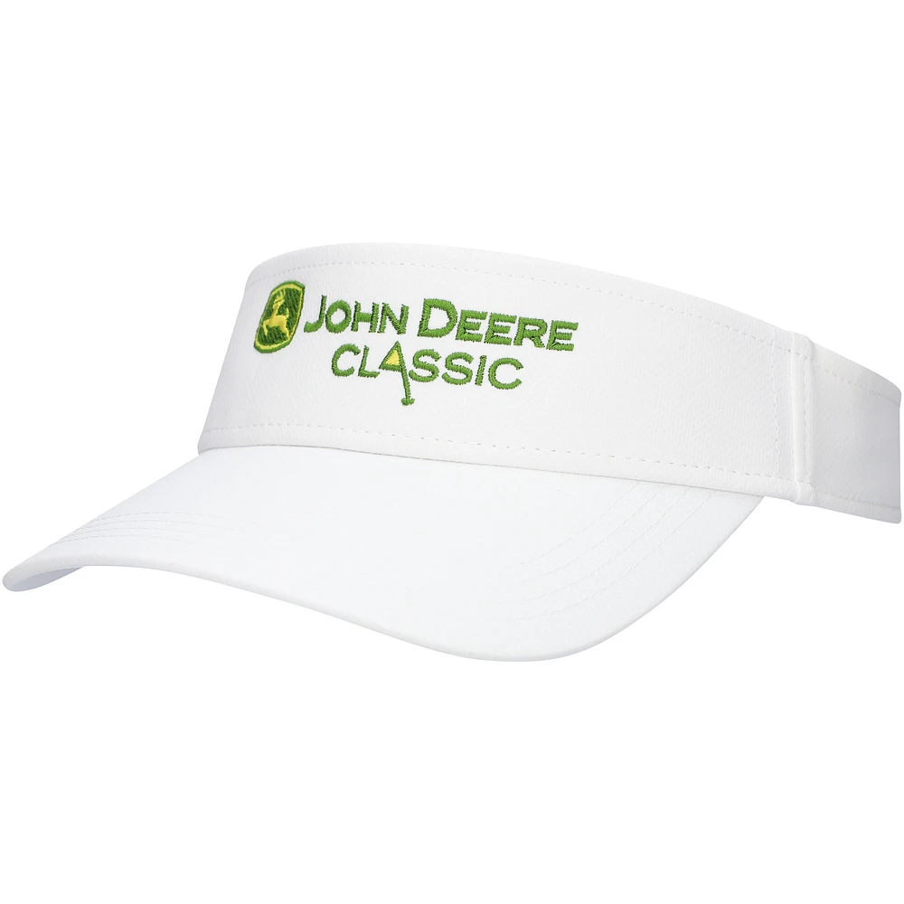 Unisex Ahead White John Deere Classic Cirrus Adjustable Visor