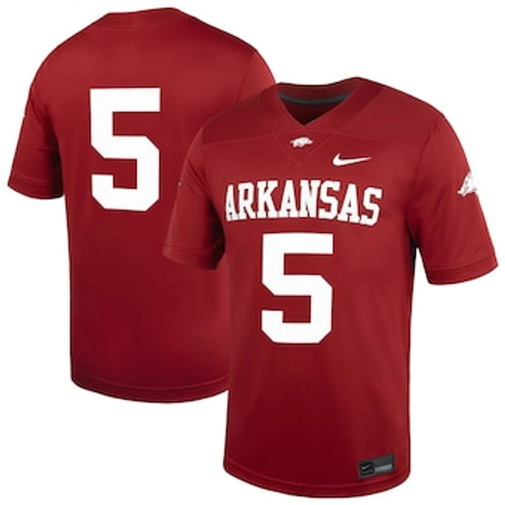 Men's Nike #5 Cardinal Arkansas Razorbacks Untouchable Football Jersey