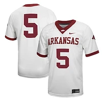 Men's Nike #5 White Arkansas Razorbacks Untouchable Football Jersey