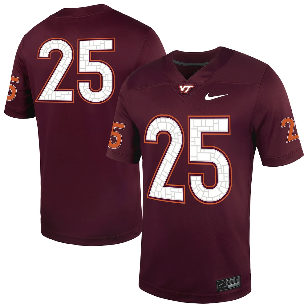 Men's Nike #25 Maroon Virginia Tech Hokies Untouchable Football Jersey