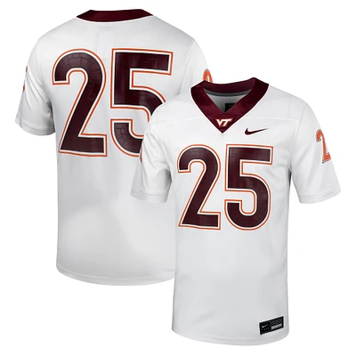 Men's Nike #25 White Virginia Tech Hokies Untouchable Football Jersey