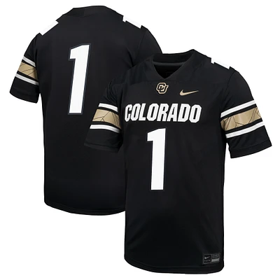 Men's Nike #1 Black Colorado Buffaloes Throwback Game Jersey