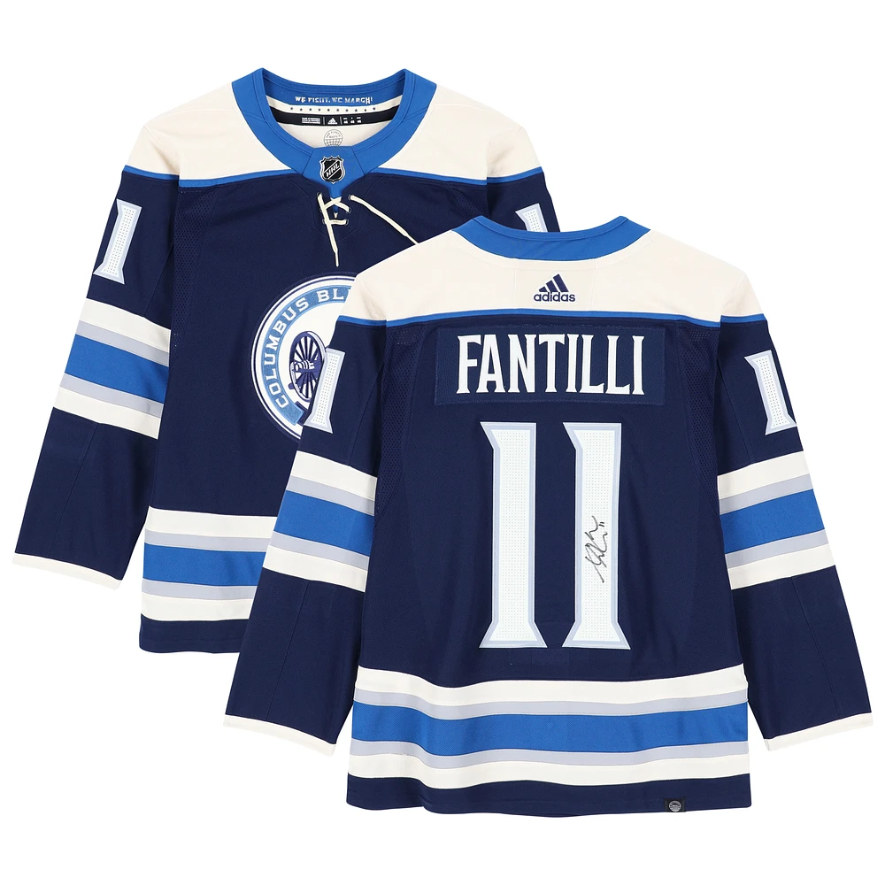 Adam Fantilli Columbus Blue Jackets Autographed Navy Alternate adidas Authentic Jersey