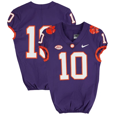 Clemson Tigers Team-Issued Nike #10 Purple Jersey from the Football Program - Size 38