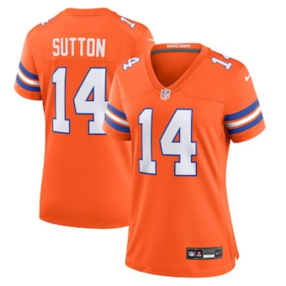 Women's Nike Courtland Sutton Orange Denver Broncos Mile High Collection 1977 Throwback Player Game Jersey