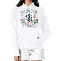 Women's G-III 4Her by Carl Banks White Seattle Kraken Flower Logo Pullover Hoodie